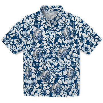 Drake Bulldogs Hawaiian Shirt - Hibiscus Motif | Moonbestprint