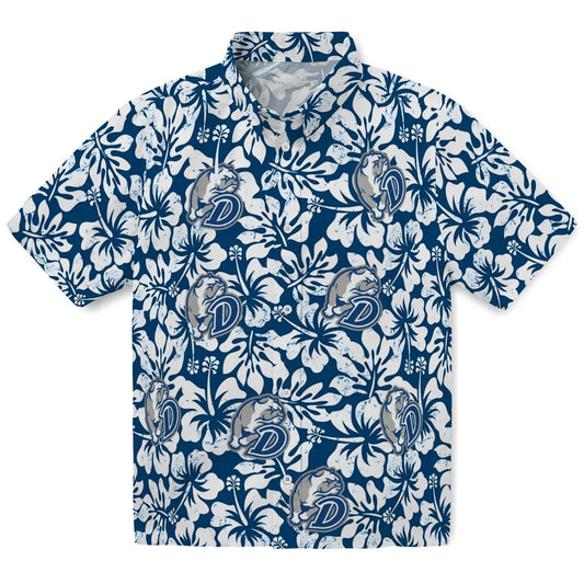 Drake Bulldogs Hawaiian Shirt - Hibiscus Motif | Moonbestprint