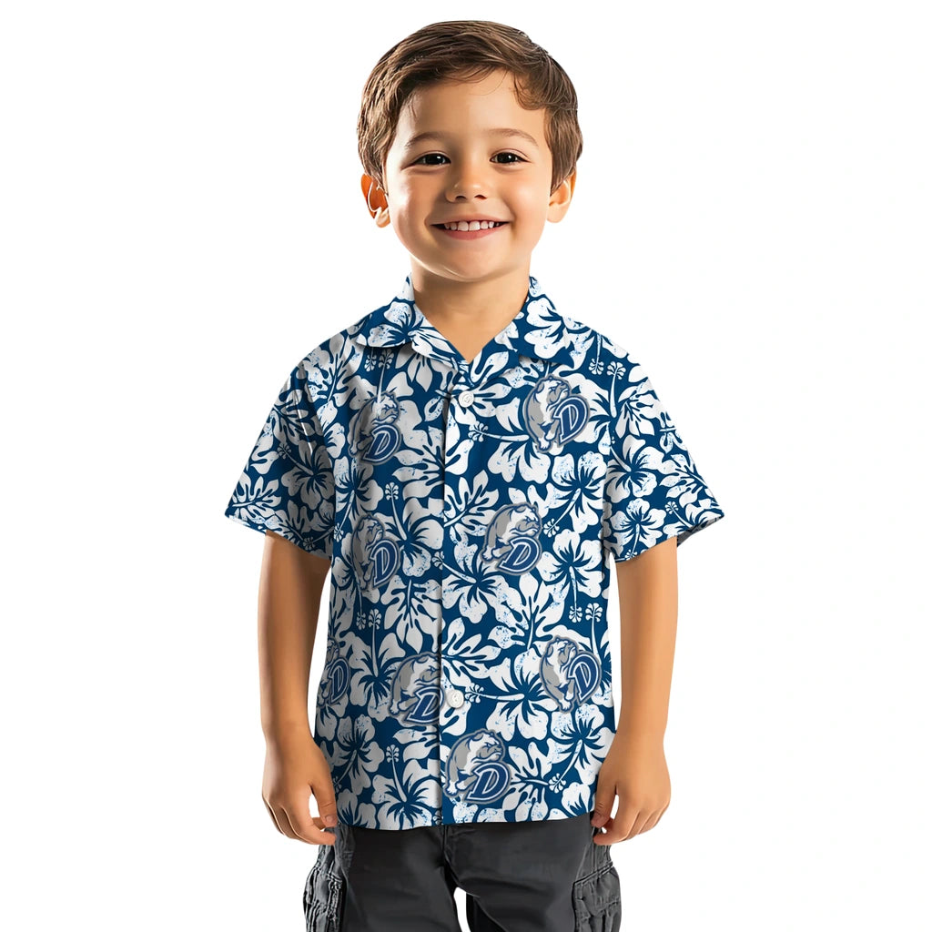 Drake Bulldogs Hawaiian Shirt - Hibiscus Motif | Moonbestprint