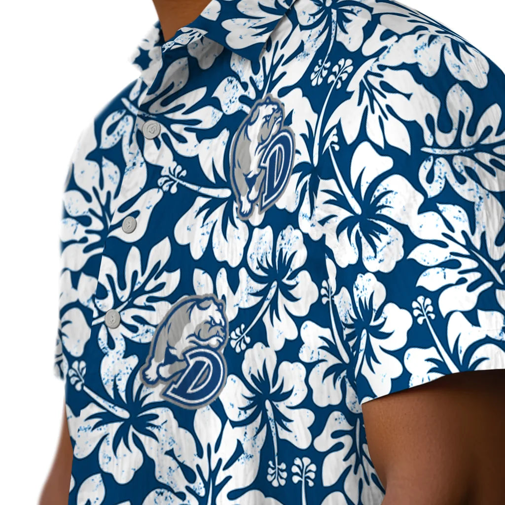 Drake Bulldogs Hawaiian Shirt - Hibiscus Motif | Moonbestprint