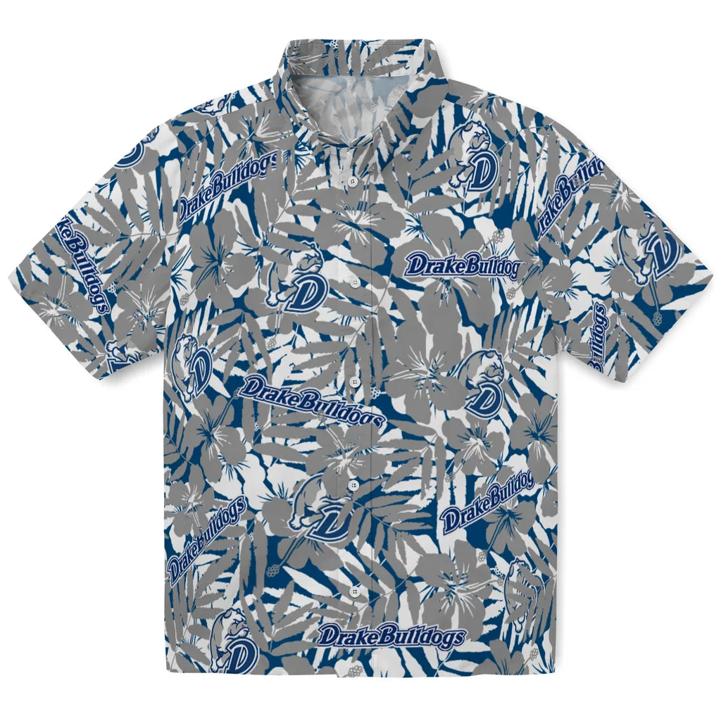 Drake Bulldogs Hawaiian Shirt - Hibiscus Overlay | Moonbestprint