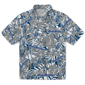 Drake Bulldogs Hawaiian Shirt - Hibiscus Overlay | Moonbestprint