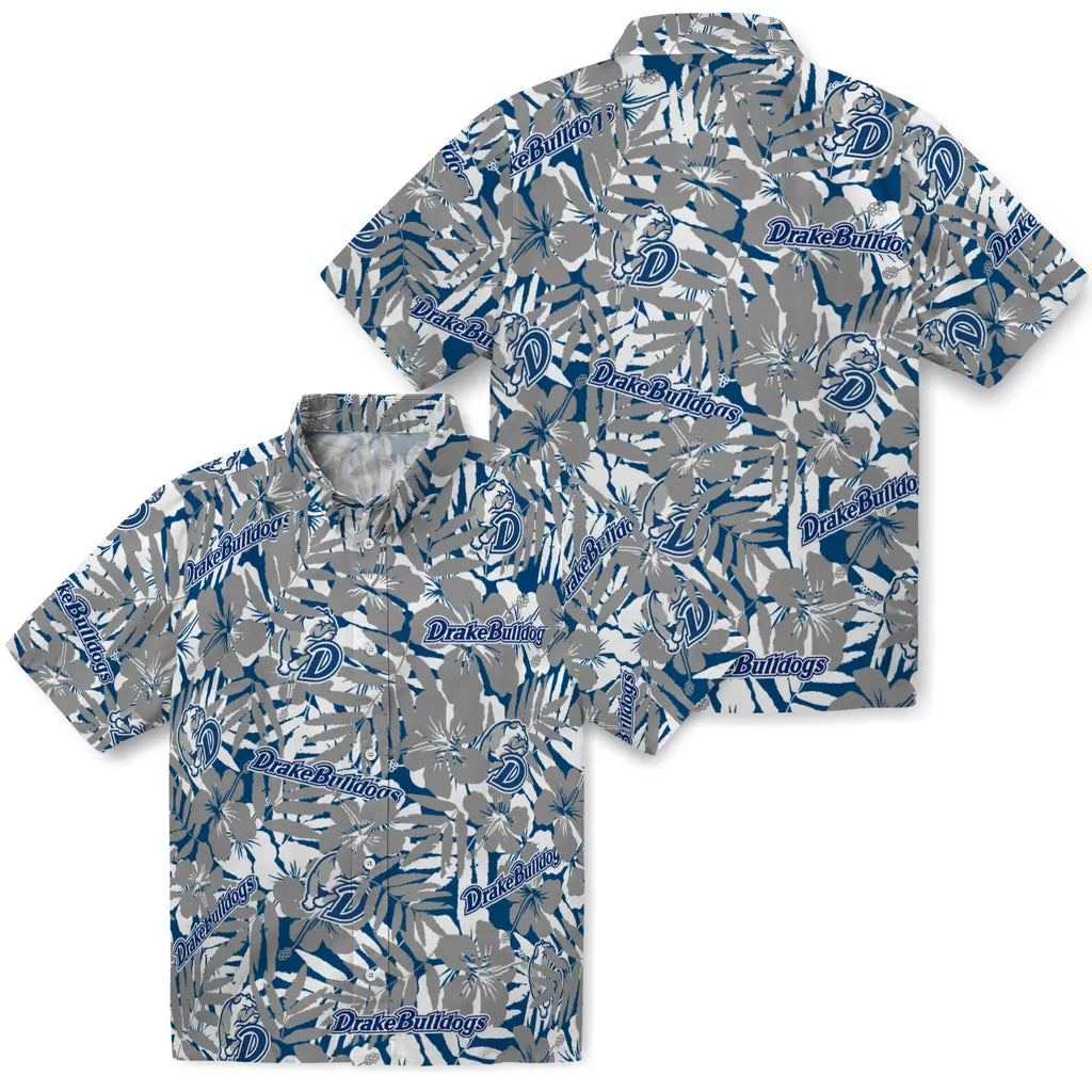 Drake Bulldogs Hawaiian Shirt - Hibiscus Overlay | Moonbestprint