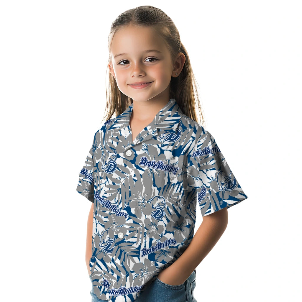 Drake Bulldogs Hawaiian Shirt - Hibiscus Overlay | Moonbestprint