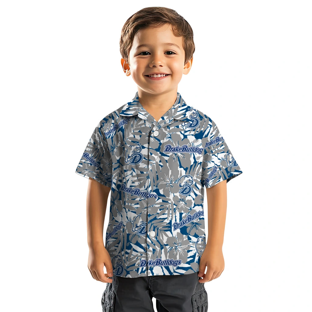Drake Bulldogs Hawaiian Shirt - Hibiscus Overlay | Moonbestprint