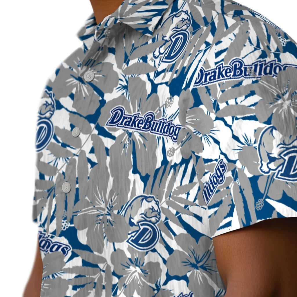 Drake Bulldogs Hawaiian Shirt - Hibiscus Overlay | Moonbestprint