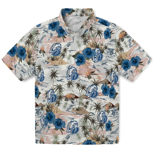 Drake Bulldogs Hawaiian Shirt - Hibiscus Seaside | Moonbestprint
