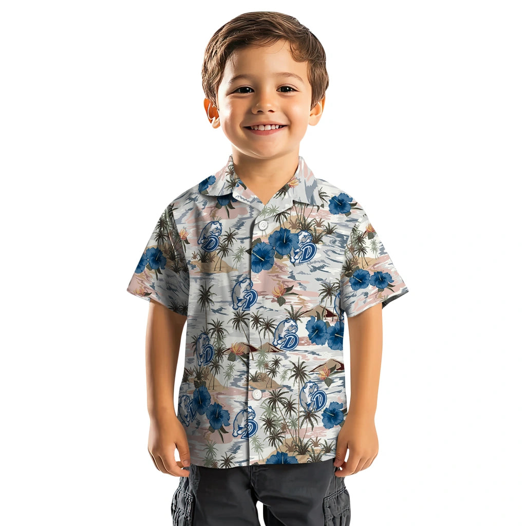 Drake Bulldogs Hawaiian Shirt - Hibiscus Seaside | Moonbestprint