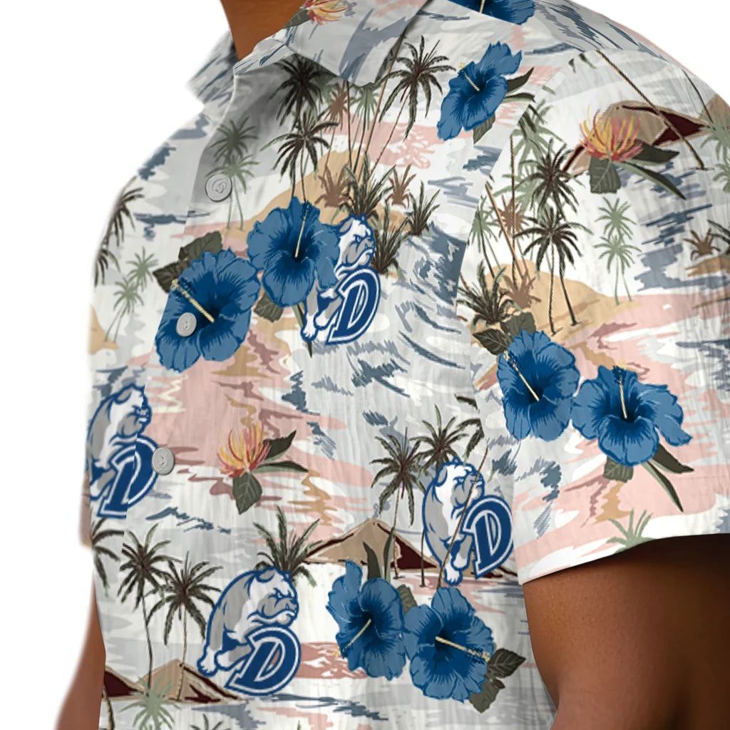 Drake Bulldogs Hawaiian Shirt - Hibiscus Seaside | Moonbestprint