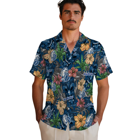 Drake Bulldogs Hawaiian Shirt - Hibiscus Tiki Jungle | Moonbestprint