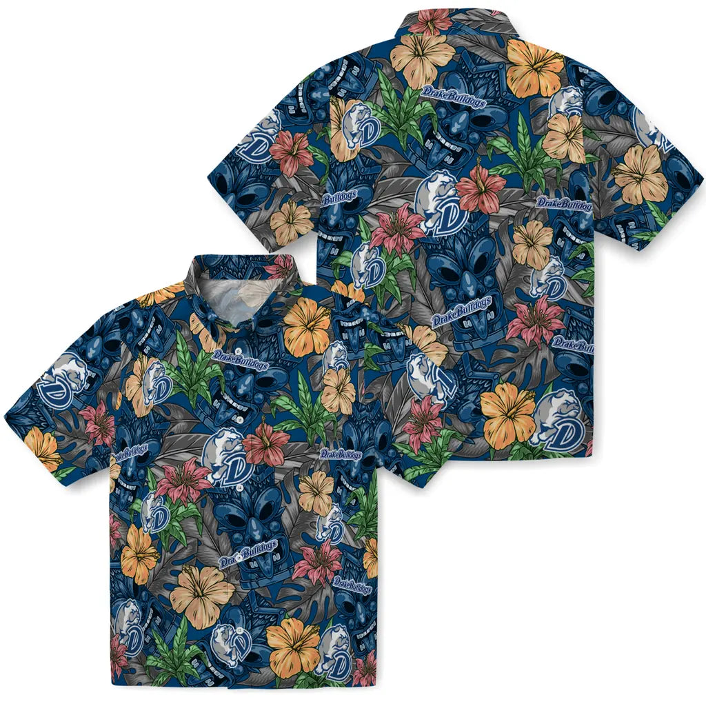 Drake Bulldogs Hawaiian Shirt - Hibiscus Tiki Jungle | Moonbestprint