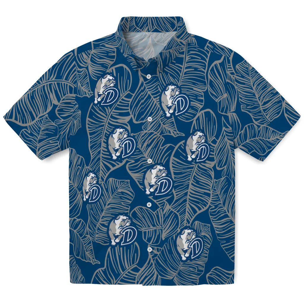 Drake Bulldogs Hawaiian Shirt - Leaf Outline | Moonbestprint