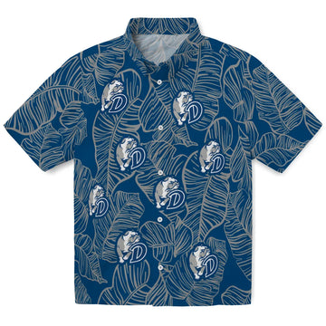 Drake Bulldogs Hawaiian Shirt - Leaf Outline | Moonbestprint