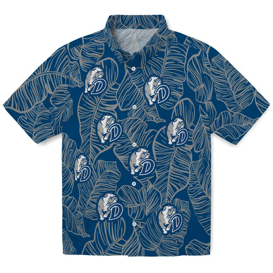 Drake Bulldogs Hawaiian Shirt - Leaf Outline | Moonbestprint