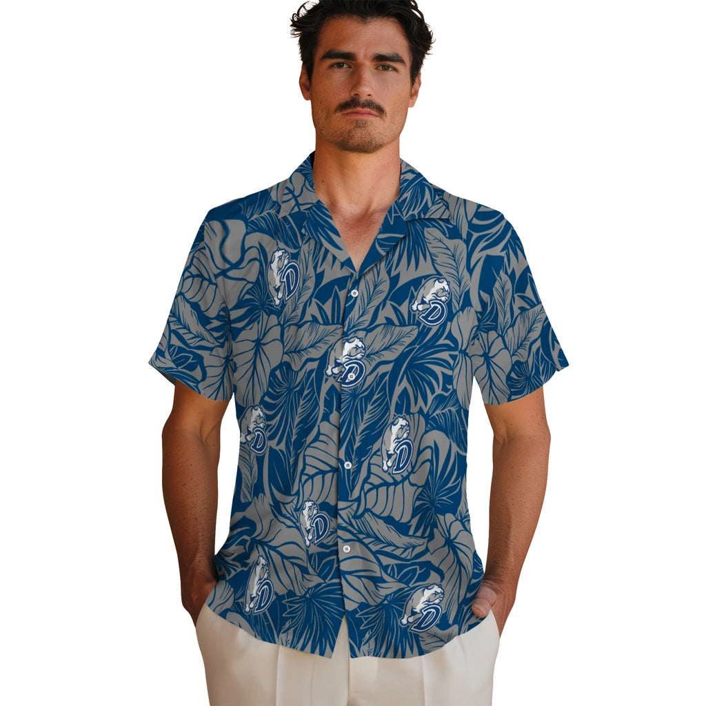 Drake Bulldogs Hawaiian Shirt - Monstera Layer | Moonbestprint