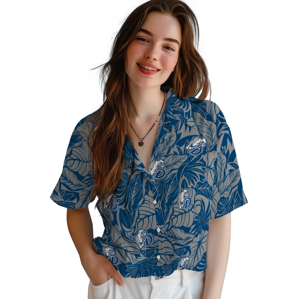 Drake Bulldogs Hawaiian Shirt - Monstera Layer | Moonbestprint