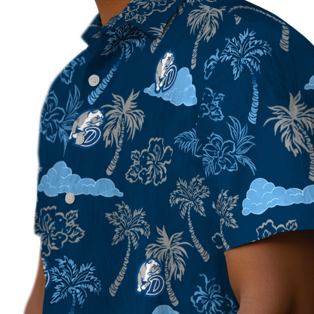 Drake Bulldogs Hawaiian Shirt - Palm And Clouds | Moonbestprint