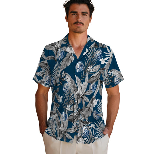 Drake Bulldogs Hawaiian Shirt - Palm Leaves | Moonbestprint