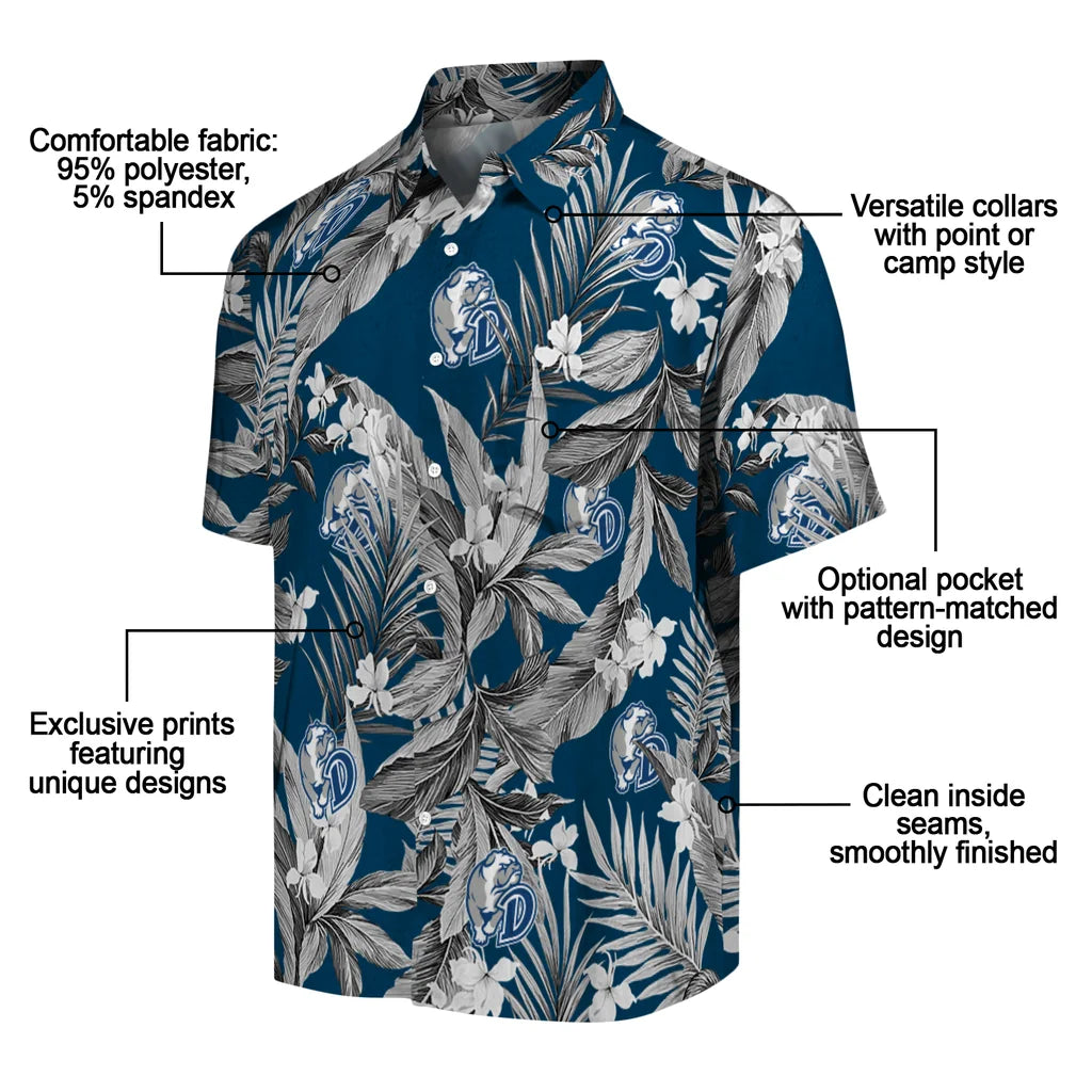 Drake Bulldogs Hawaiian Shirt - Palm Leaves | Moonbestprint