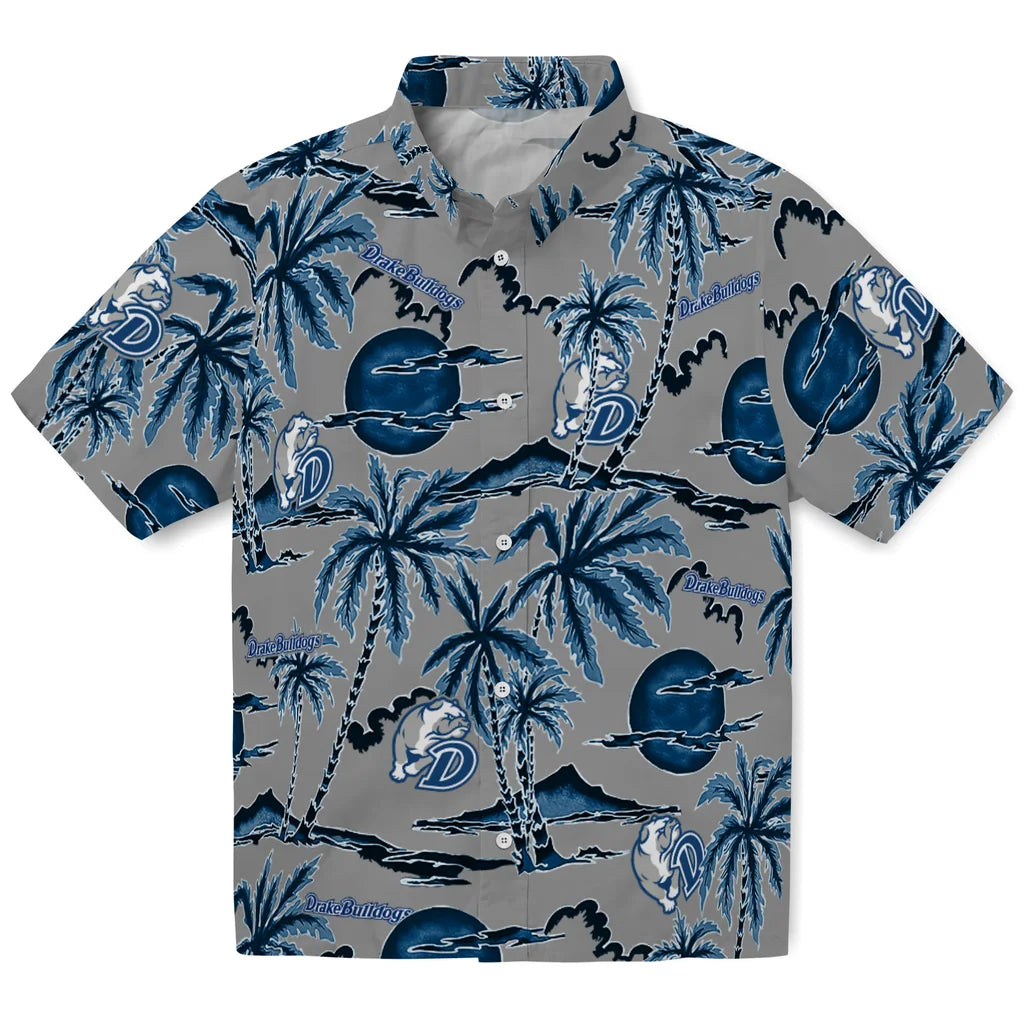 Drake Bulldogs Hawaiian Shirt - Palm Sunset | Moonbestprint
