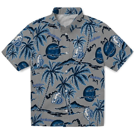 Drake Bulldogs Hawaiian Shirt - Palm Sunset | Moonbestprint