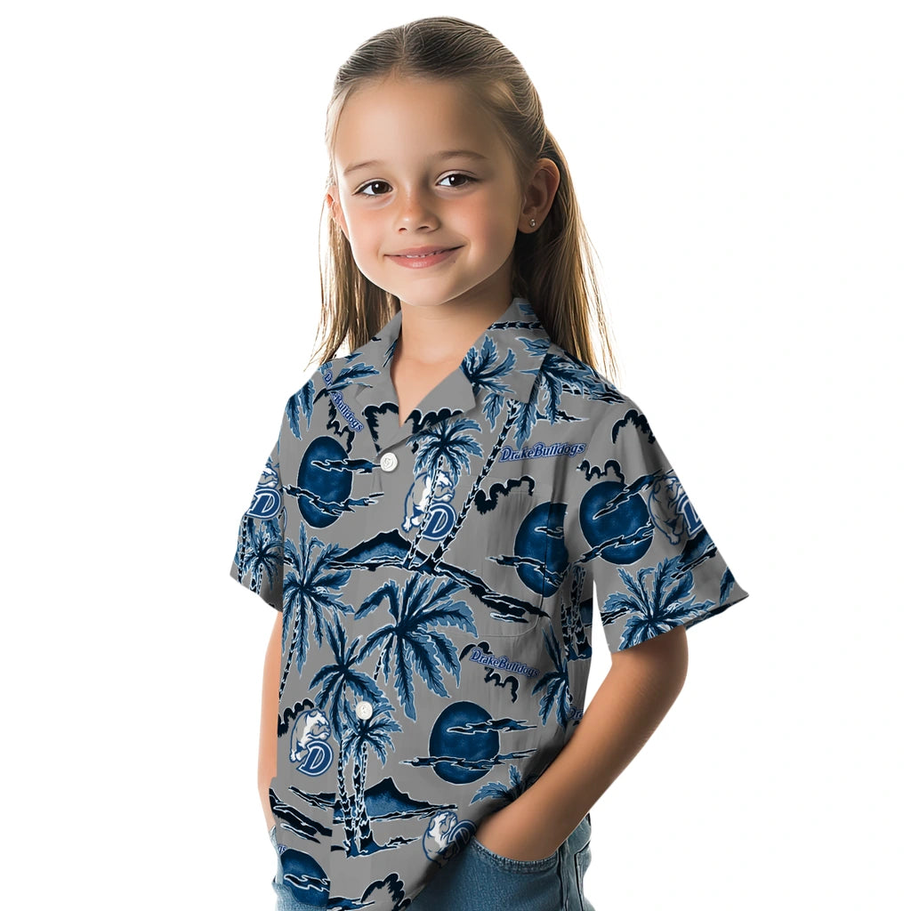 Drake Bulldogs Hawaiian Shirt - Palm Sunset | Moonbestprint