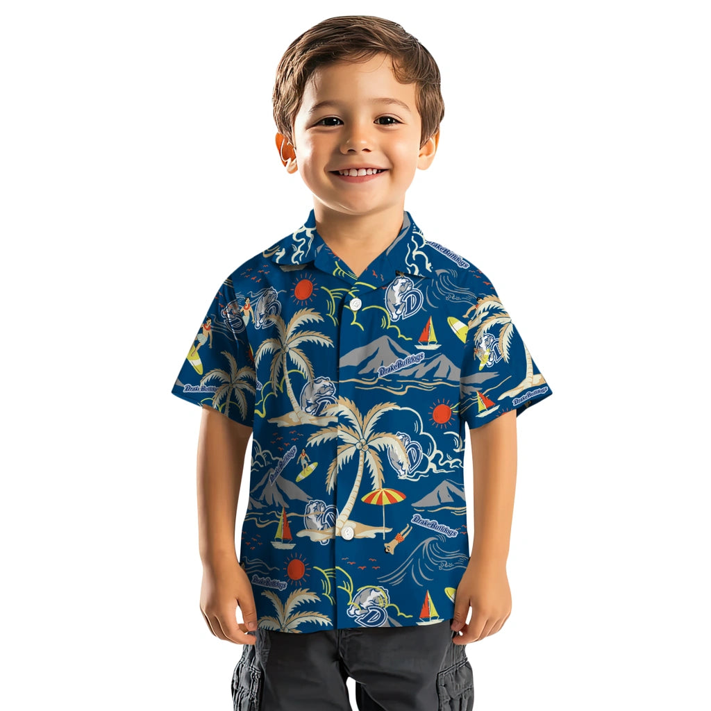 Drake Bulldogs Hawaiian Shirt - Palm Tree Island | Moonbestprint
