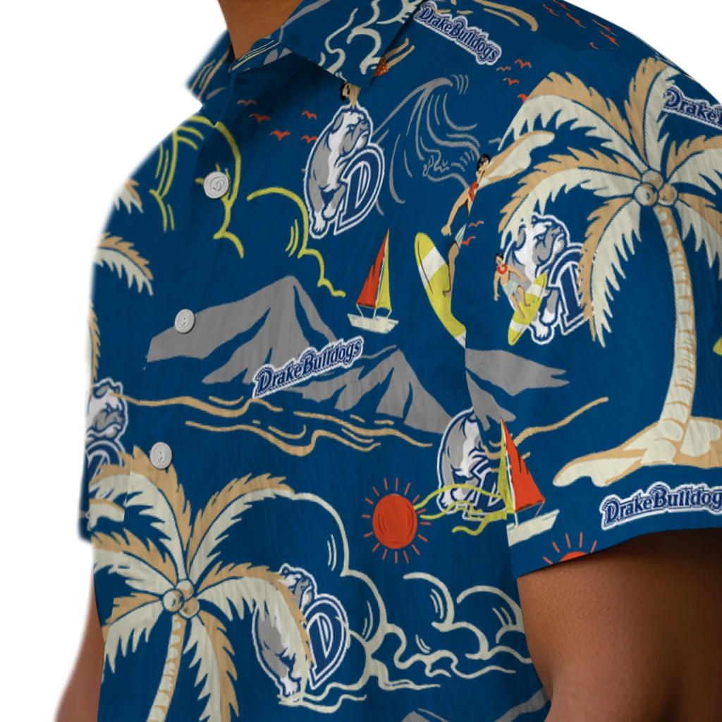 Drake Bulldogs Hawaiian Shirt - Palm Tree Island | Moonbestprint