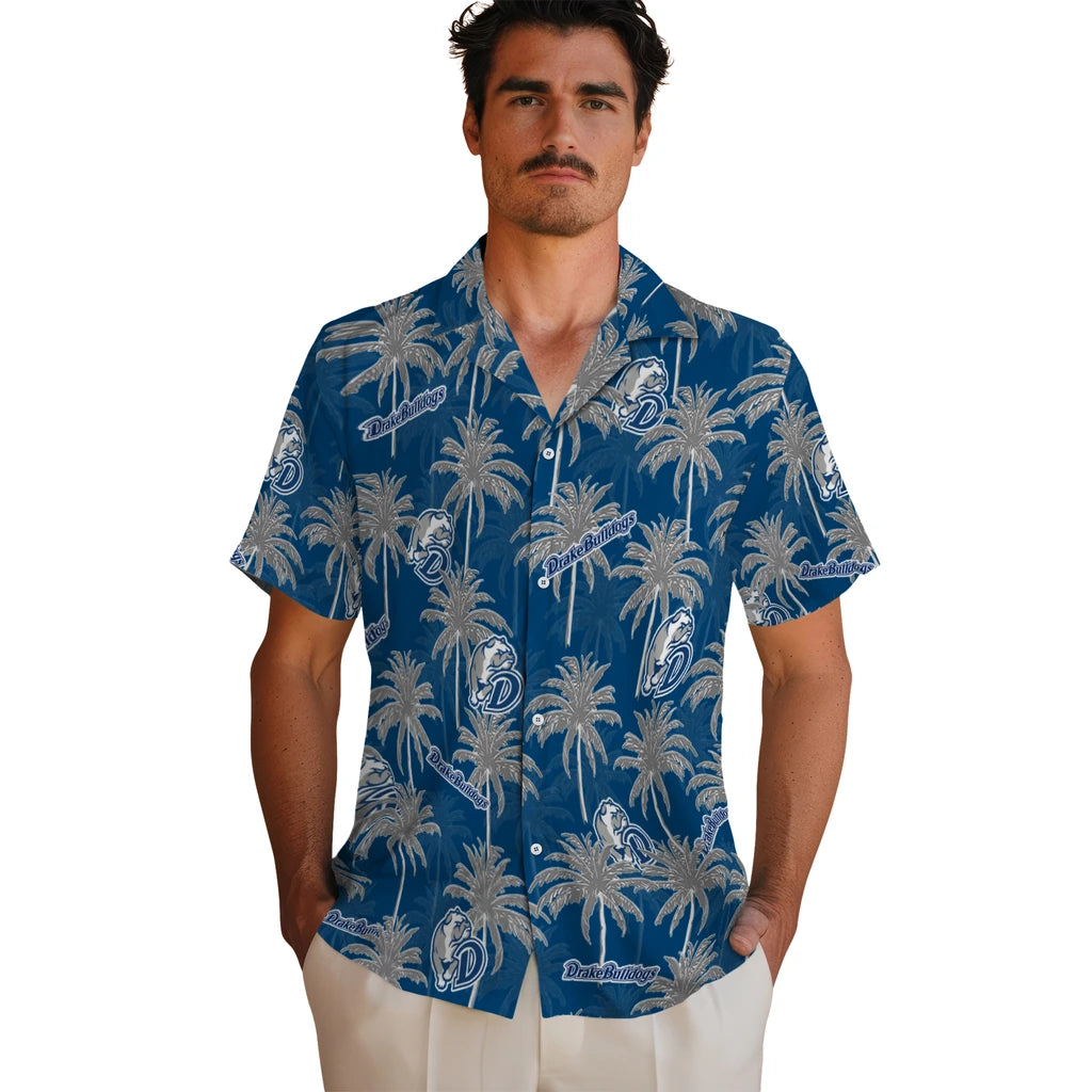 Drake Bulldogs Hawaiian Shirt - Palm Tree Motif | Moonbestprint