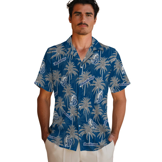 Drake Bulldogs Hawaiian Shirt - Palm Tree Motif | Moonbestprint