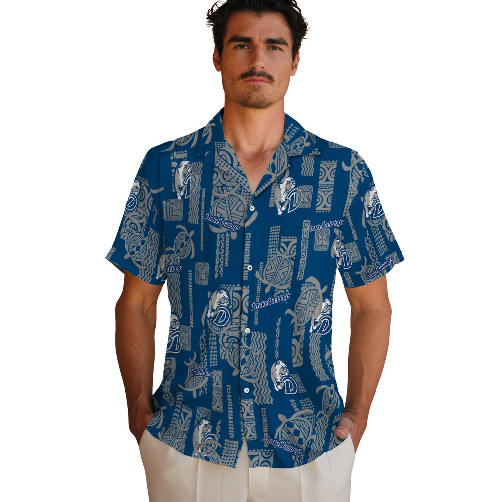 Drake Bulldogs Hawaiian Shirt - Turtle Lines | Moonbestprint