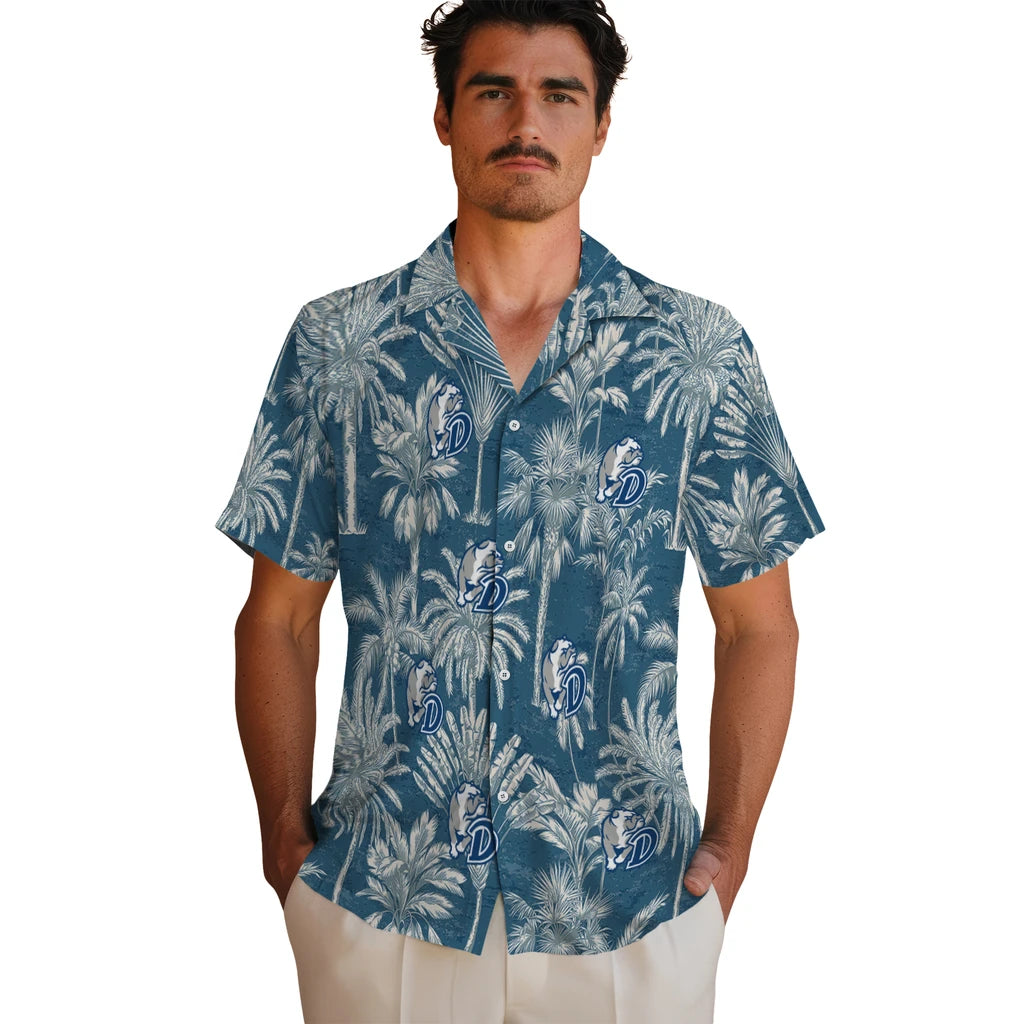 Drake Bulldogs Hawaiian Shirt - Vintage Palm Tree | Moonbestprint