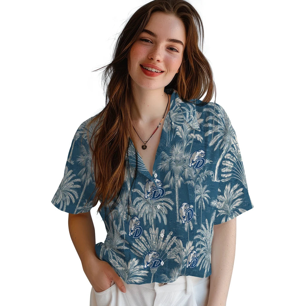 Drake Bulldogs Hawaiian Shirt - Vintage Palm Tree | Moonbestprint