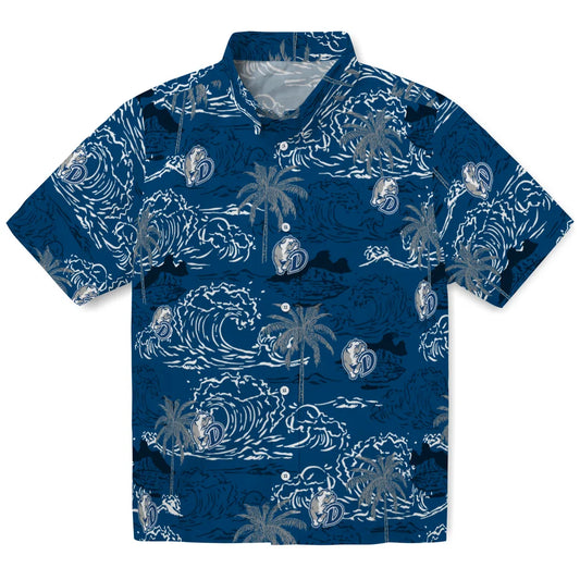 Drake Bulldogs Hawaiian Shirt - Wave Palm | Moonbestprint
