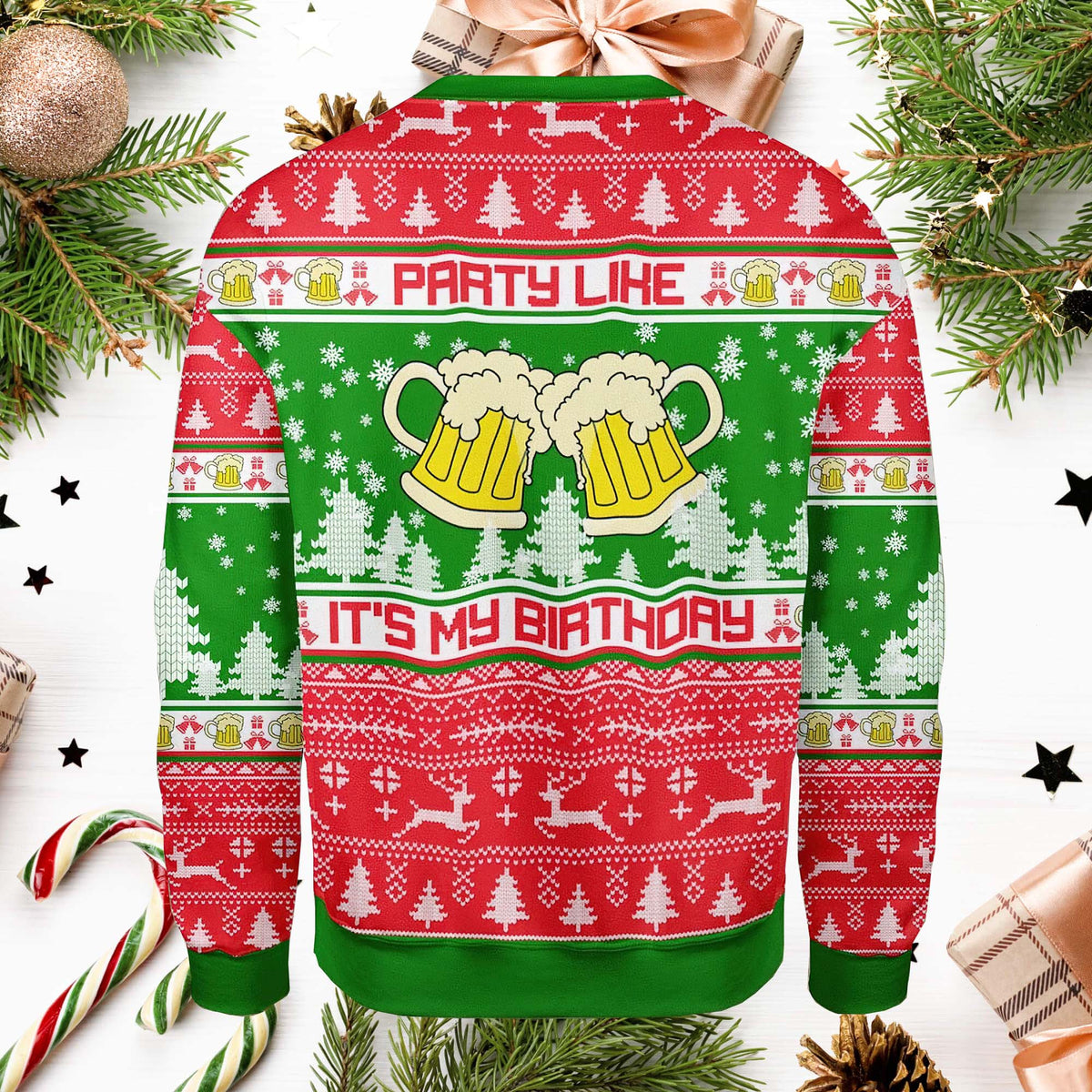 Drink Like It Is My Birthday Jesus Ugly Sweater - Moonbestprint