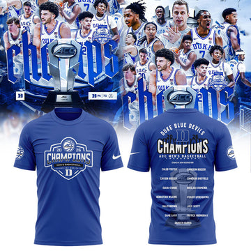 Duke Blue Devils 2026 T.Rowe Price ACC Men's Basketball Tournament Champions Blue Shirt | ON70 Moonbestprint