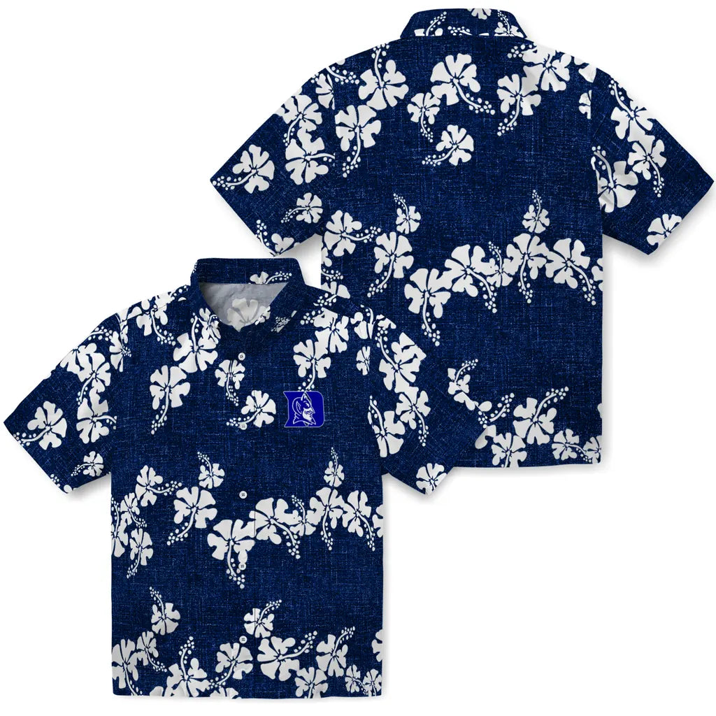 Duke Blue Devils Hawaiian Shirt - 50th State Flower | Moonbestprint
