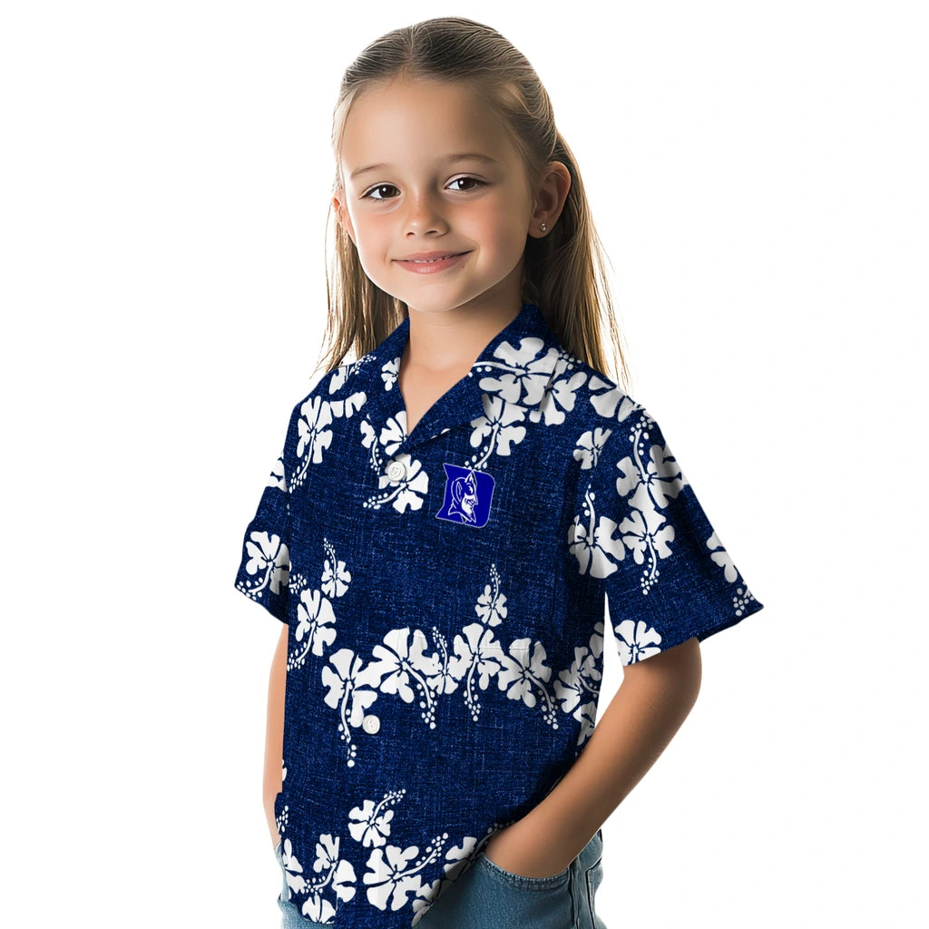 Duke Blue Devils Hawaiian Shirt - 50th State Flower | Moonbestprint