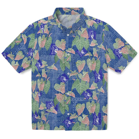 Duke Blue Devils Hawaiian Shirt - Anthurium Overlay | Moonbestprint