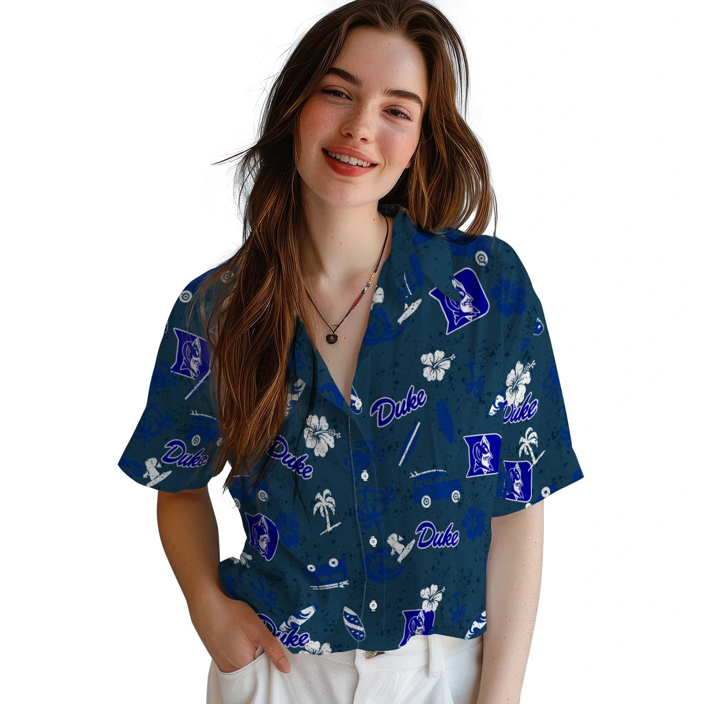 Duke Blue Devils Hawaiian Shirt - Beach Vibe | Moonbestprint