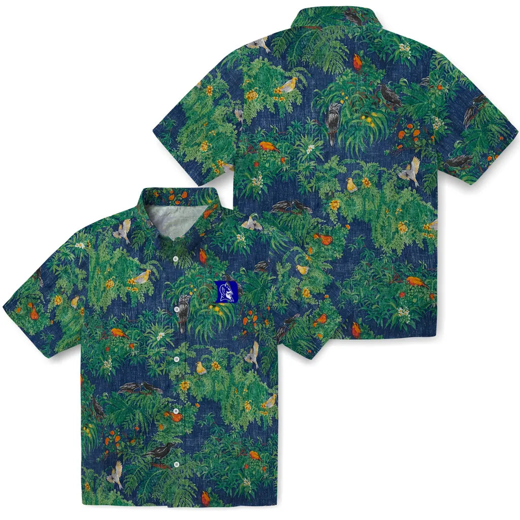 Duke Blue Devils Hawaiian Shirt - Bird Canopy | Moonbestprint