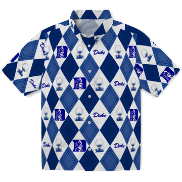 Duke Blue Devils Hawaiian Shirt - Golfing Plaid | Moonbestprint