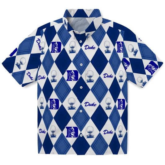 Duke Blue Devils Hawaiian Shirt - Golfing Plaid | Moonbestprint