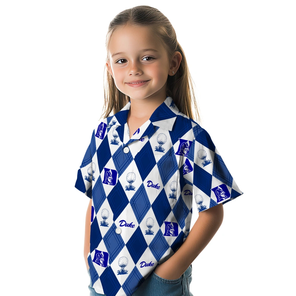Duke Blue Devils Hawaiian Shirt - Golfing Plaid | Moonbestprint