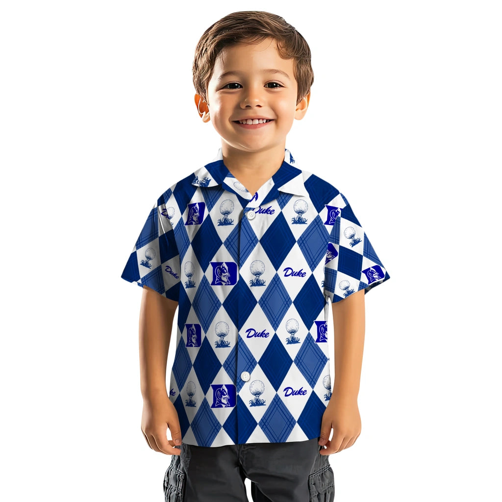 Duke Blue Devils Hawaiian Shirt - Golfing Plaid | Moonbestprint