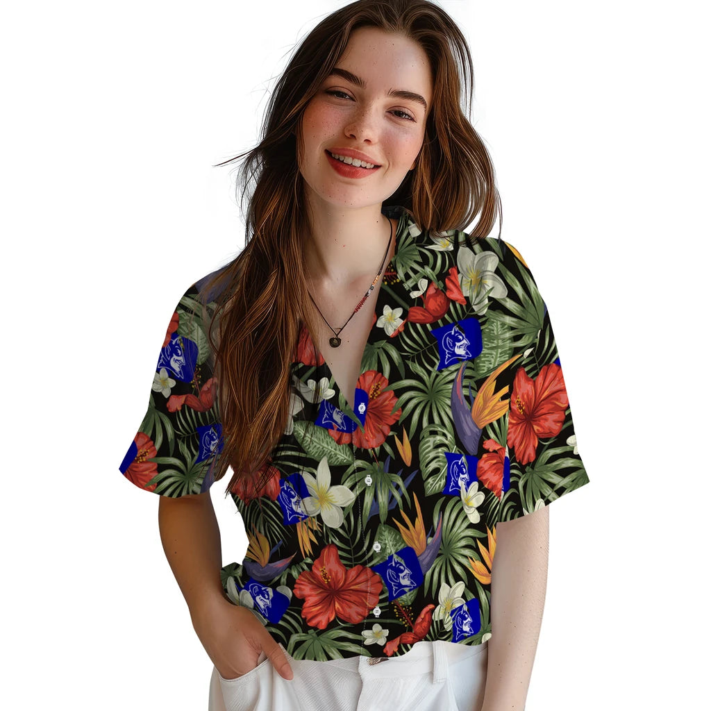 Duke Blue Devils Hawaiian Shirt - Hawaii Floral Hibiscus | Moonbestprint