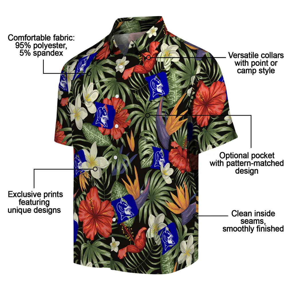 Duke Blue Devils Hawaiian Shirt - Hawaii Floral Hibiscus | Moonbestprint