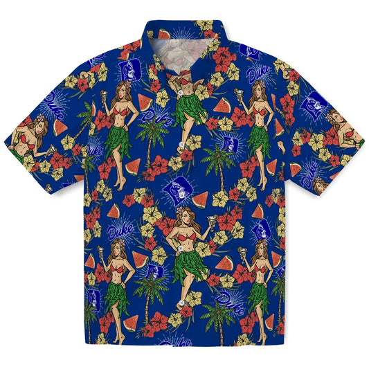 Duke Blue Devils Hawaiian Shirt - Hawaiian Girls Design | Moonbestprint
