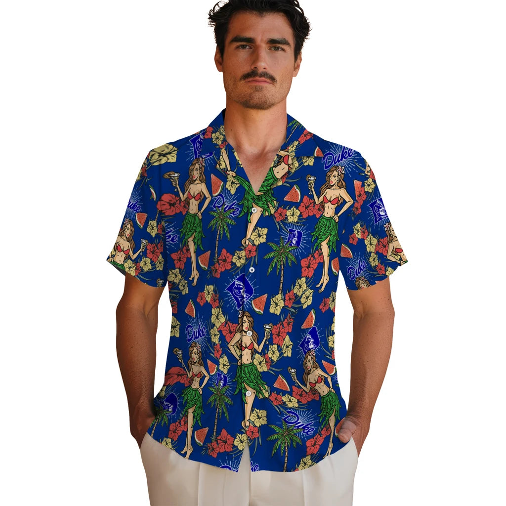 Duke Blue Devils Hawaiian Shirt - Hawaiian Girls Design | Moonbestprint