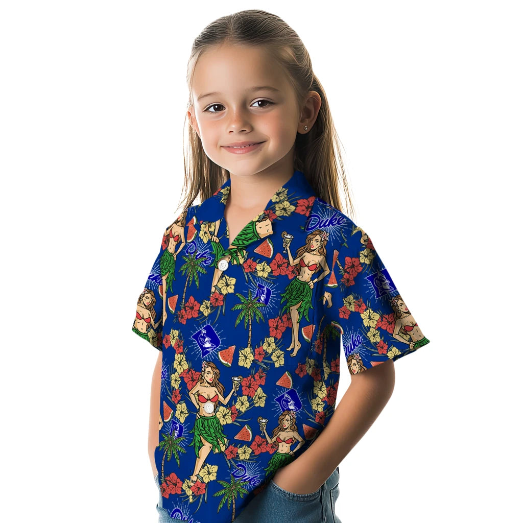 Duke Blue Devils Hawaiian Shirt - Hawaiian Girls Design | Moonbestprint